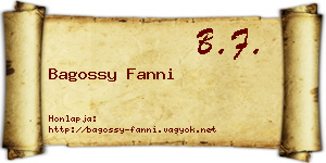 Bagossy Fanni névjegykártya