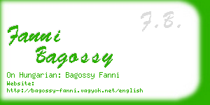 fanni bagossy business card